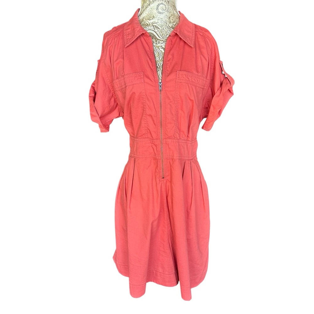 Holding Horses Coral Anthropologie Free People Utility Romper JLO Beach Size 14 - Picture 6 of 8